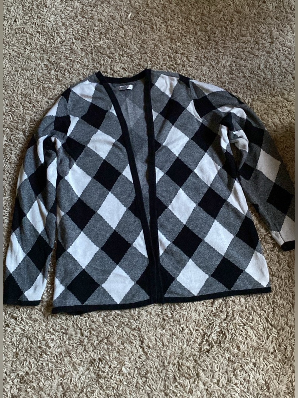 croft & barrow Black and White Knit Top